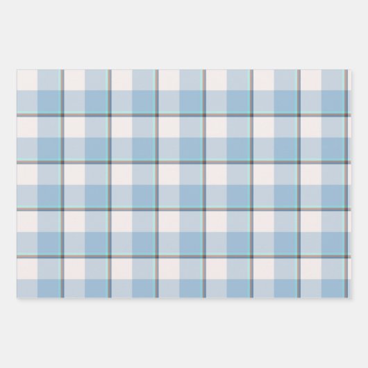 Pink Cloud and Blue Lagoon Plaid Inpakpapier Vel (Voorkant)