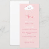 Pink Cloud Baby meisje Douche Menu (Voorkant / Achterkant)