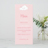 Pink Cloud Baby meisje Douche Menu (Staand voorkant)