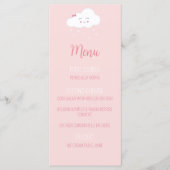 Pink Cloud Baby meisje Douche Menu (Voorkant)