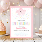 Pink Cloud Girl Baby Sprinkle Kaart