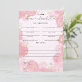 Pink Cloud Gold Glitter Baby shower Advies Kaart (Staand voorkant)