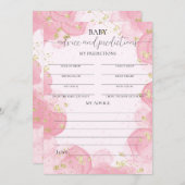 Pink Cloud Gold Glitter Baby shower Advies Kaart (Voorkant / Achterkant)