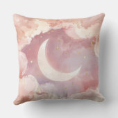 Pink Cloud & Moon Throw Pillow – Lullaby QR Code Kussen (Achterkant)