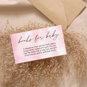 Pink Cloud Negen Baby shower Boeken voor Baby Informatiekaartje