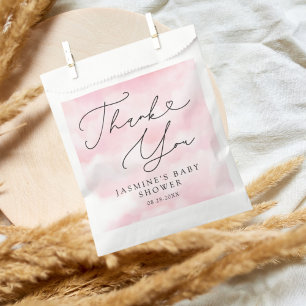 Pink Cloud Nine Baby shower Bedankzakje