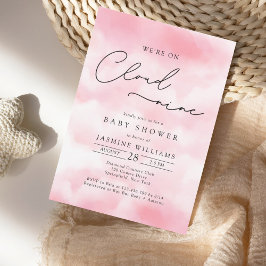 PinK Cloud Nine Baby shower Kaart