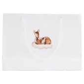 Pink Cloud Oh Deer Waterverf Baby shower Groot Cadeauzakje (Achterkant)