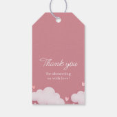 Pink Cloud Theme Baby shower Bedankt voor uw plezi Cadeaulabel (Achterkant)