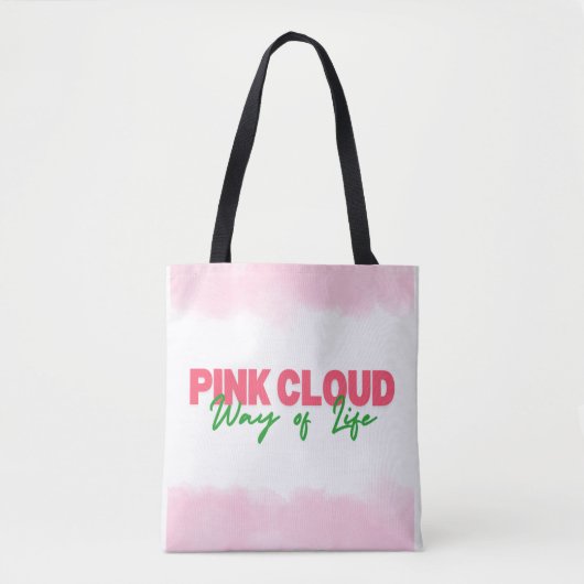 Pink Cloud Way of Life Canvas tas Sober Living (Voorkant)
