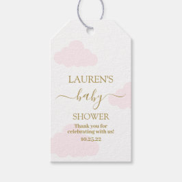 Pink Clouds Baby shower Girl Gift Label Cadeaulabel