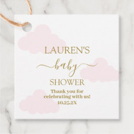 Pink Clouds Baby shower Meisje Bedankjes Labels