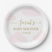 Pink Clouds Baby shower Meisje Papieren Bordje (Voorkant)