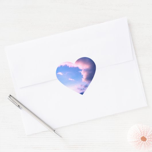 Pink clouds hart sticker (Envelop)