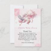 Pink Clouds It's a Girl Baby Shower Thank You Card Bedankkaart (Voorkant)