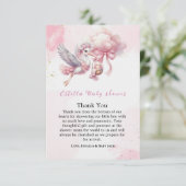 Pink Clouds It's a Girl Baby Shower Thank You Card Bedankkaart (Staand voorkant)
