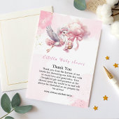 Pink Clouds It's a Girl Baby Shower Thank You Card Bedankkaart
