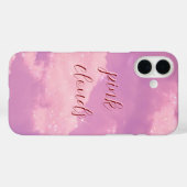 Pink Clouds Monogrammed Hoesje - Mate iPhone (Achterkant (horizontaal))