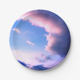 Pink clouds papieren bordje