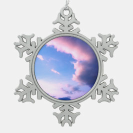 Pink clouds tin sneeuwvlok ornament