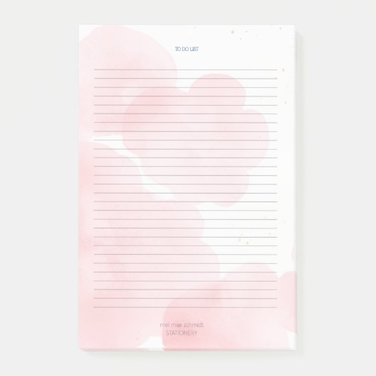 Pink Clouds To Do List Pad Post-it® Notes (Voorkant)