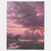 Pink Cloudy Sky Fleece Deken (Voorkant)