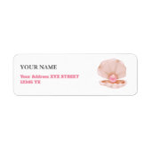 Pink Coastal Chic Seashell Etiket (Voorkant)