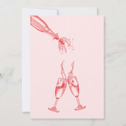 Pink Cocktail Birthday Invitation - Summer Vibe Kaart (Achterkant)