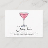 Pink cocktail Bridal shower Display shower Informatiekaartje (Voorkant)