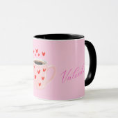 Pink Coffee is My Valentine | Cute Coffee Mok (Voorkant rechts)