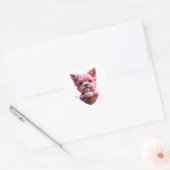 pink coffee puppy hart sticker (Envelop)
