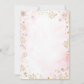 Pink Coffee Winter Snowflakes Latte Baby Shower Kaart (Achterkant)