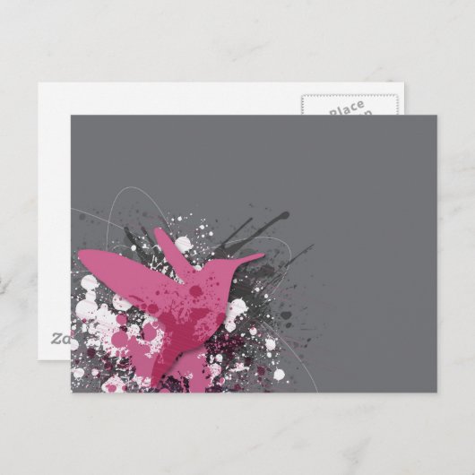 Pink Colibri Briefkaart (Voorkant / Achterkant)
