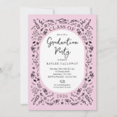 Pink College Graduation Invitation Kaart (Voorkant)