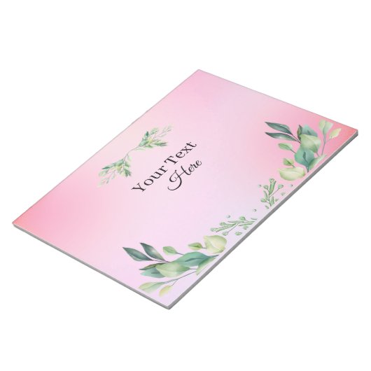 Pink color custom text  notitieblok (Schuin)