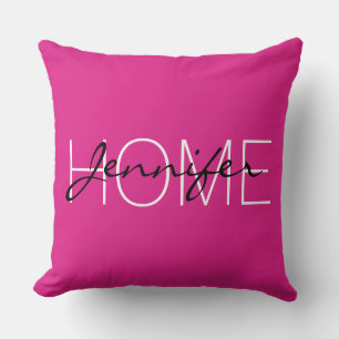 pink color home monogram kussen