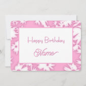 Pink Color Me Daisies Birthday Card Feestdagenkaart (Voorkant)