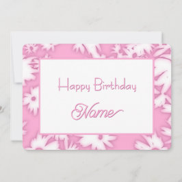 Pink Color Me Daisies Birthday Card Feestdagenkaart