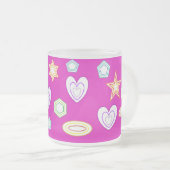 Pink colour Shapes mug Matglas Koffiemok (Voorkant rechts)