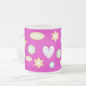 Pink colour Shapes mug Matglas Koffiemok (Voorkant links)