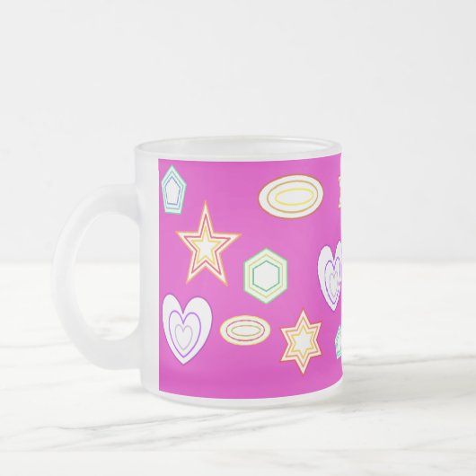 Pink colour Shapes mug Matglas Koffiemok (Links)