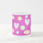 Pink colour Shapes mug Matglas Koffiemok (Center)