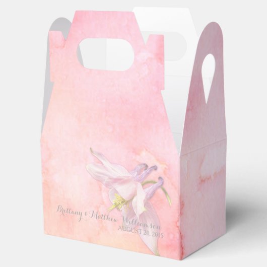 PINK COLUMBINE FLOWER WATERVERF SPLASH BEDANKDOOSJES (Geopend)