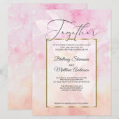 PINK COLUMBINE FLOWER WATERVERF SPLASH KAART (Voorkant / Achterkant)