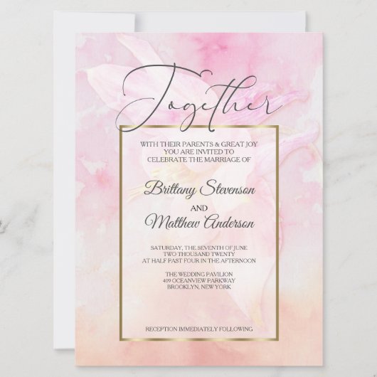 PINK COLUMBINE FLOWER WATERVERF SPLASH KAART (Voorkant)