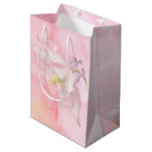 PINK COLUMBINE FLOWER WATERVERF SPLASH MEDIUM CADEAUZAKJE (Voorkant Gekanteld)