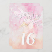 PINK COLUMBINE FLOWER WATERVERF SPLASH WEDING (Voorkant / Achterkant)