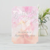 PINK COLUMBINE FLOWER WATERVERF SPLASH WEDING KAART (Staand voorkant)