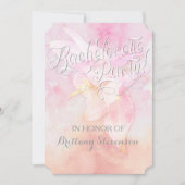 PINK COLUMBINE FLOWER WATERVERF SPLASH WEDING KAART (Voorkant)