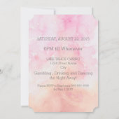 PINK COLUMBINE FLOWER WATERVERF SPLASH WEDING KAART (Achterkant)